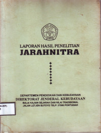 Image of LAPORAN PENELITIAN JARAHNITRA Edisi Ke 1 Bulan Agustus 1997