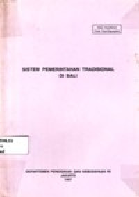 Image of SISTEM PEMERINTAHAN TRADISIONAL DI BALI